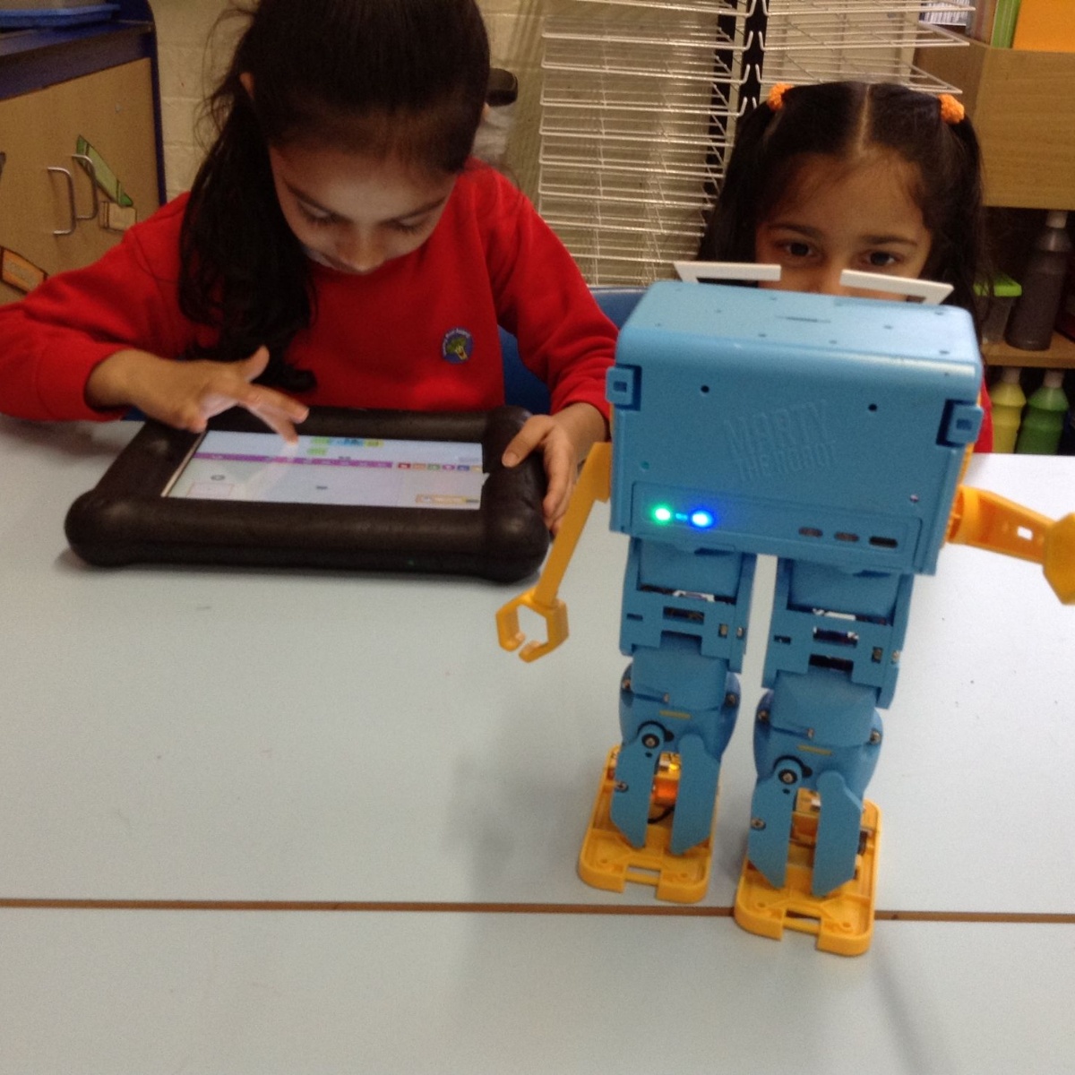 Marty the robot Rushey Mead Primary School